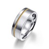 Empsoul 8mm Men's Titanium Ring Gold Line Center Wedding Engagement