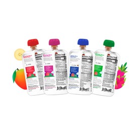 Once Upon a Farm | Immunity Blend | Apple, Cherry & Elderberry, Mango, Banana & Spirulina, Pineapple, Banana & Dragon Fruit, Pineapple, Banana & Dragon Fruit | No Added Sugar | Variety Pack of 24