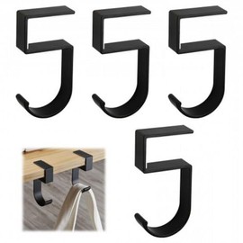 Dokeno Bag Holder for Table 4 Pieces Non-Slip Bag Hook Holder Aluminium Handbag Holder 5 Type Table Bag Hanger for Handbag Jewellery Necklaces (Black)