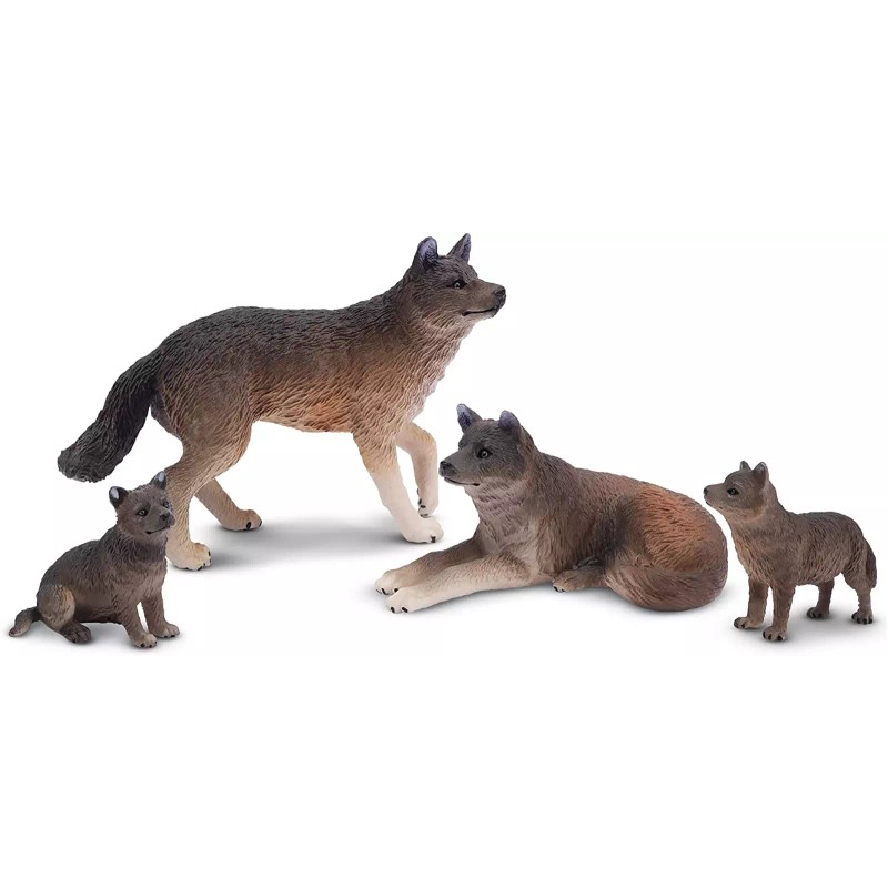 TOYMANY 8PCS Wolf Figures Forest Animals Toy Figurines - Plastic