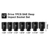 Mayouko 7PCS 1/2 Inch Drive Deep Impact Socket Set, 1-3/8"