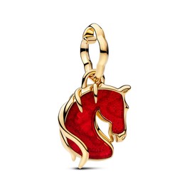 Artiyoo 925 Sterling Silver Charms Fit Women Bracelet And Necklaces Bead Charm Pendant Jewelry Gifts For Family Friends (Red Fire Horse Dangle Charm M1964)