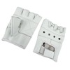 Men's Lightweight White Leather Fingerless Gloves Bikers Protective Rockers Glove