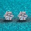 Jextech Aretes De Moissanita .3 Ct 4mm Plata Ley 925