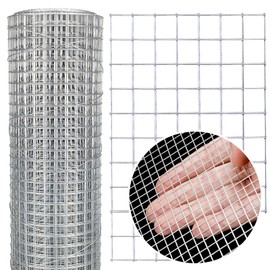 Hardware Cloth 8'' x 20' 1/2 in Galvanized Wire Mesh Roll (19 GA) Chicken Wire Fence Roll for Chicken Pen/coop Fences, Screen mesh, Rabbit/Snake Fences, Poultry enclosures, Handicraft Making, etc.