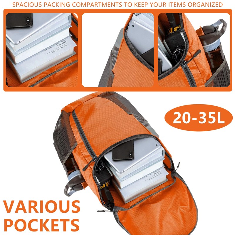 Yoolly Lightweight Foldable Backpack, Small Hiking Rucksack, Waterproof Packable Backpack