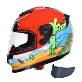 TRIANGLE Kids Motorcycle Helmets Youth Full Face Helmet Lightweight with 2 Visors DOT Approved