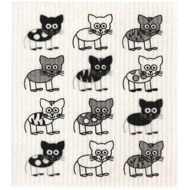 RetroKitchen Swedish Dish Sponge Cloth - Cats