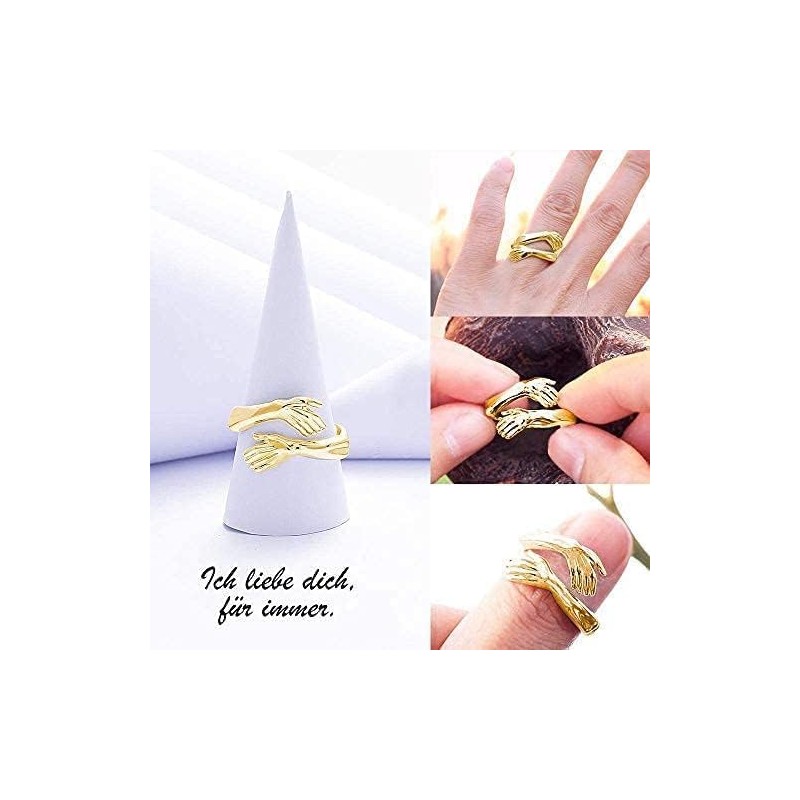 Hug Ring in 925 Sterling Silver and Gold Adjustable |