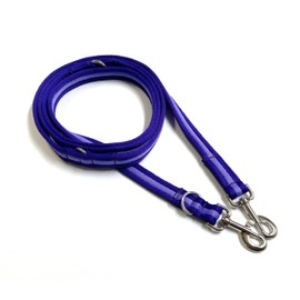 Double Ended Dog Training Lead Police Style Adjustable Leash 15ft (4.5 Metres) Multi-Functional In Air Webbing (Purple/Lilac, 25mm Air Webbing)