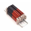 Dinkle Assembly DK4N Red/Black 10 Gang DIN Rail Terminal Blocks,