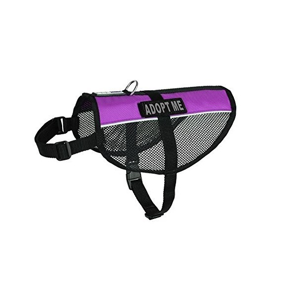 Dogline N0253-9-0231 MaxAire Mesh Vest for Dogs and 2 Removable Adopt ME Patches, 30 to 38", Purple