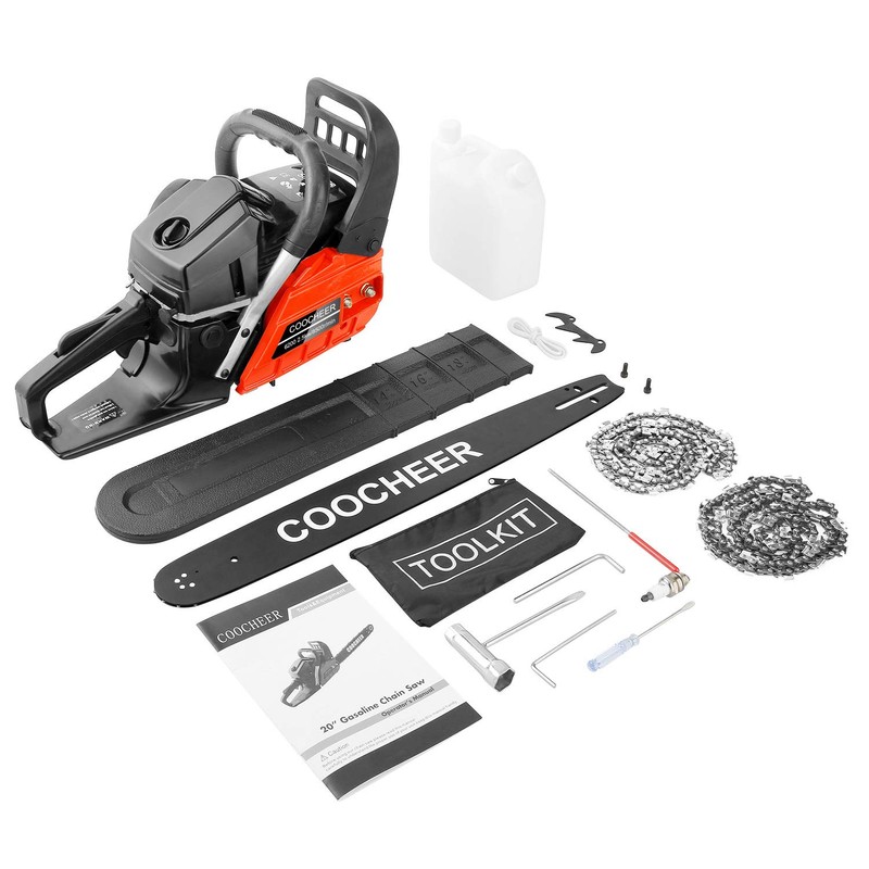 COOCHEER 62CC Gas Powered Chain saws, 20Inch 3.5HP 2-Stroke Gasoline