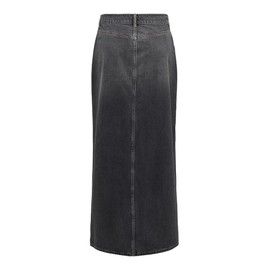 ONLY Maxi Denim Skirt mid Waist Skirt with Slit and Front Pockets, Colours:Black, Size:S