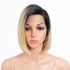 DÉBUT Short Bob Wig, Ombre Blonde C Part Lace Front