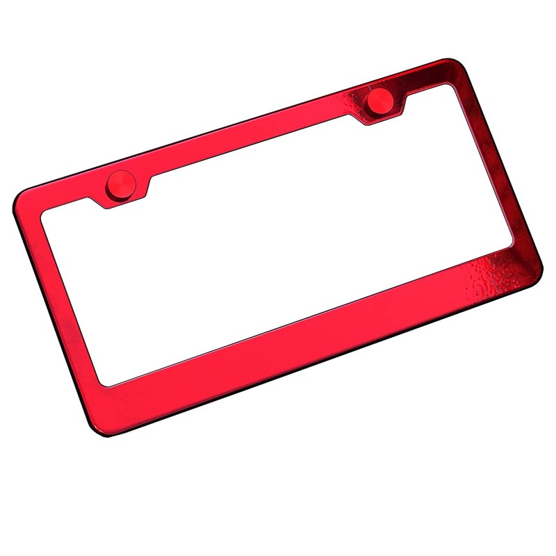 FAIPART License Plate Frame Candy Red Powder Coated Universal Fit