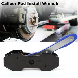 G-PLUS 360° Brake Caliper Press Tool with 2 Groups Steel Plates,4 in 1 Universal Disc Ratchet Brake Caliper Tool,Ratchet Piston Spreader Automotive Tools Car Brake Repair & Instalation Blue