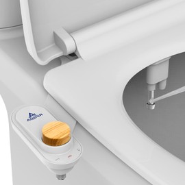 Bidet Attachment, ANBSR Ultra-Slim Bidet Dual Nozzle (Frontal Rear/Feminine Wash) Bidet Attachment for Toilet, Non-electric Fresh Cold Water Bidet Toilet Seat Attachment with Pressure Controls