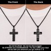 M MOOHAM Cross Necklace for Men - Silver Black Stainless