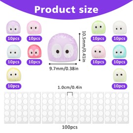 YFaith YFaith 100 Stck Mini Figuren, Leuchtende Armaturenbrett Deko, Briketts Mini Harz Monster Figuren, Bunt Kohlekugel Auto Rckspiegel Dekoration, mit Klebepunkten, fr Auto Deko Innenraum