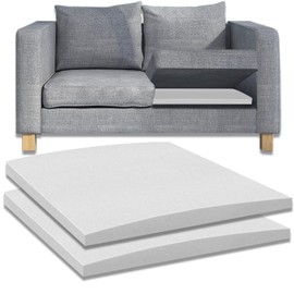 Exquilnova 50x50cm Sofa Support Boards,Support Cushion,High Density Foam for Sofa Suitable for Various Types of Sofas,Foam Cushion Pads Restore Comfort to Sofas,Chairs,Beds (2, White)