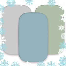 AMROSE - Paquete de 3 sábanas para moisés refrigerantes de 33 x 20 pulgadas, compatibles con Mika Micky, Baby Delight, Dream On Me, AMKE y otros colchones rectangulares, suaves y agradables a la piel