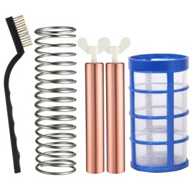 Pool Ionizer Copper Replacement Kit, 7Pcs Copper Anode Replacement Kit Solar Pool Replacement Copper Anode, 4.13 x 0.71 Inch Threaded M6, Includes Copper Anode, Threaded Basket,Spring,Wing Screw,Brush
