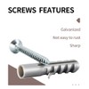 Screws and Wall Plugs Set(10pcs Screws and 10pcs Wall Plugs),Zinc