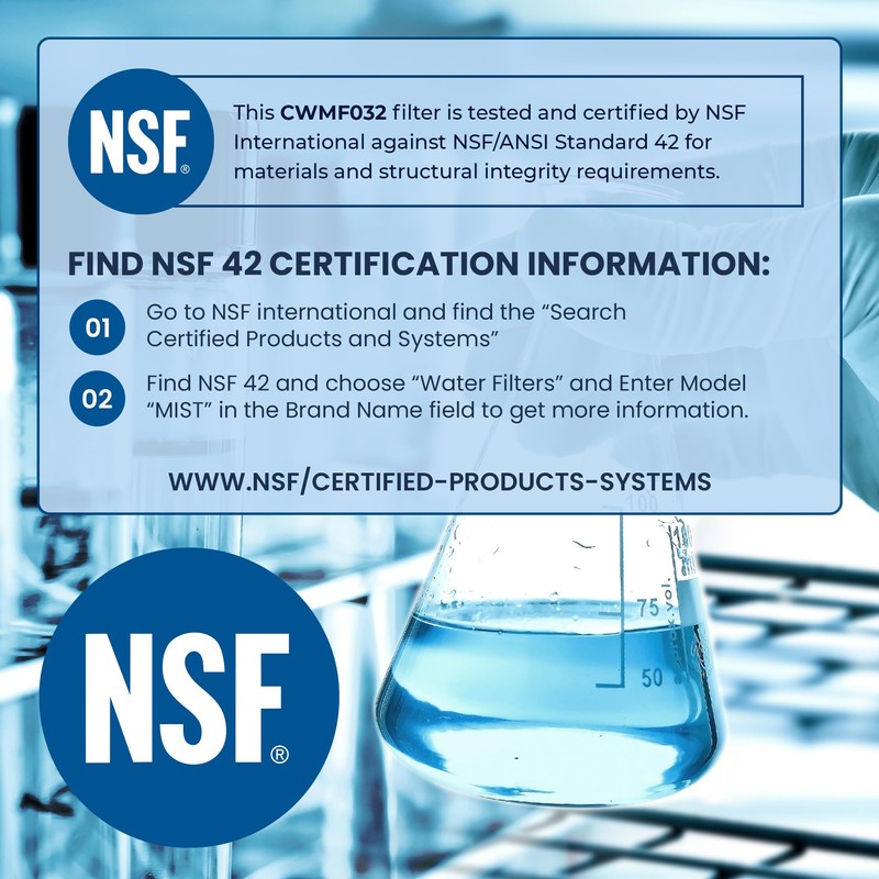 Mist MSWF Refrigerator Water Filter Replacement, Compatible with GE Models:
