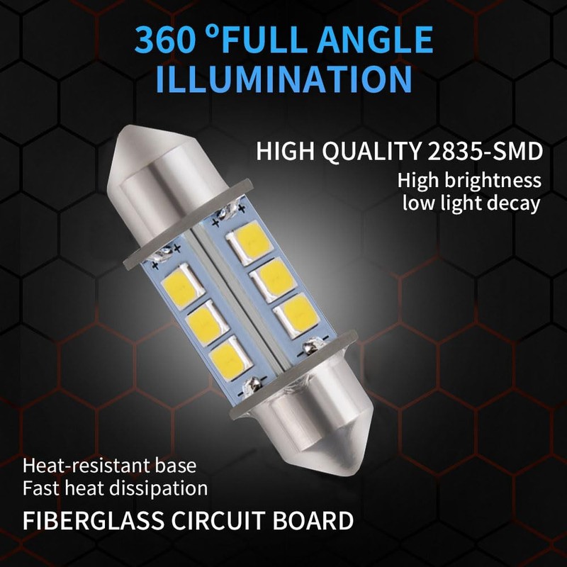 FICBOX Boat Navigation LED Bulb, 12V 31mm Marine Replacement for