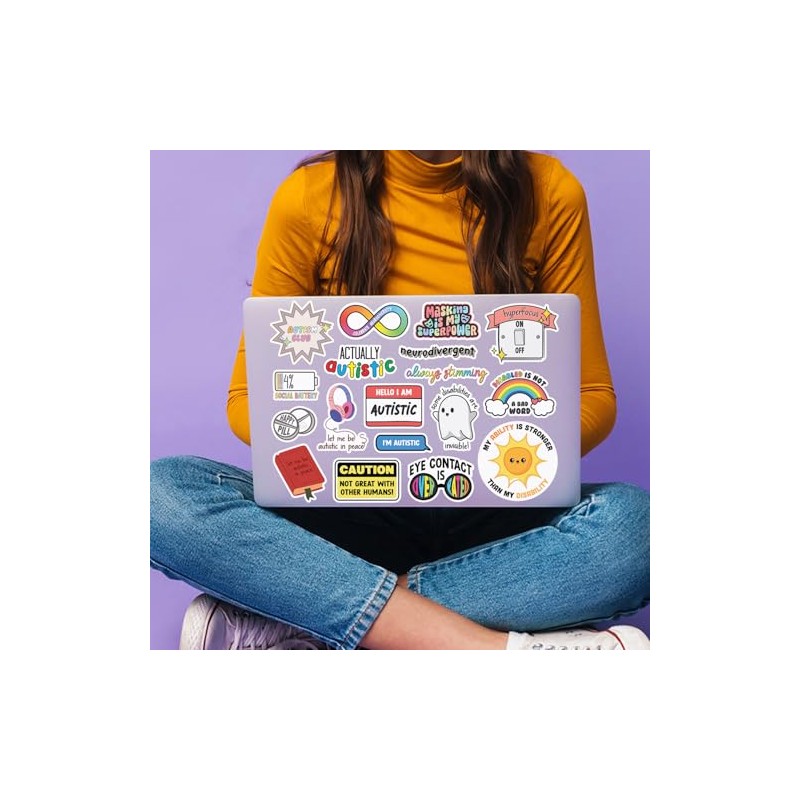 A4 Sticker Sheet Autism Vinyl Stickers - Celebrate Neurodiversity Autistic