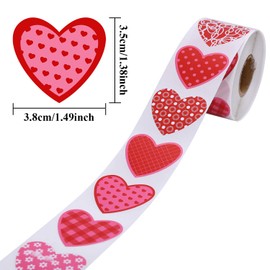 Elcoho 600 Pieces Multicolor Self-Adhesive Heart-Shaped Stickers Valentine's Day Heart Stickers for Valentine's Day or Wedding Decorations