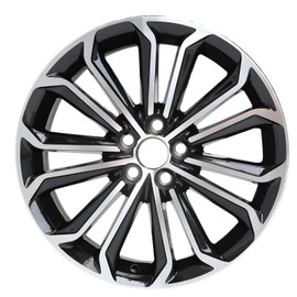 LUNEGUE New 17" x 7" Replacement Wheel Fit for 2014-2016 Toyota Corolla 17 Inch Black Machine Face (Diamond Cut) Black Rim, OE Direct Replacement