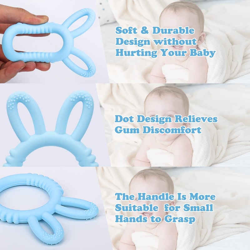 MISSLILI Silicone Babies Teethers Baby Teething Toys for Soothe Massage