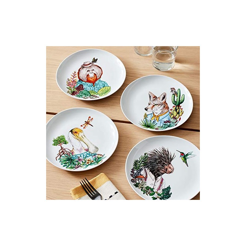 West Elm Dapper Animal Porcpine Salad Plate Individual - Each