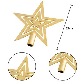 Miaija Christmas Tree Star Topper Glitter Pentagram Star Xmas Tree Toppers Home Decorative Festival Ornament for Adult Christmas Tree Accessories (Gold)