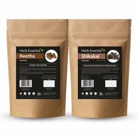 Herb Essential Reetha (Aritha) and Shikakai Powder Combo- 3.52 Ounce Pure & Natural, No Additives, Vegan, Paraben-Free, DIY Herbal Hair Pack- 50g (Pack of 2)