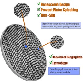 Extra Thick Silicone Trivets Heat Resistant Pot Holder and Oven Mitts,Trivets for Hot Dishes,Nonslip Insulation Honeycomb Rubber Hot Pads for Countertop,Multi-Purpose Mats,2 Pack Silicone (Gray)