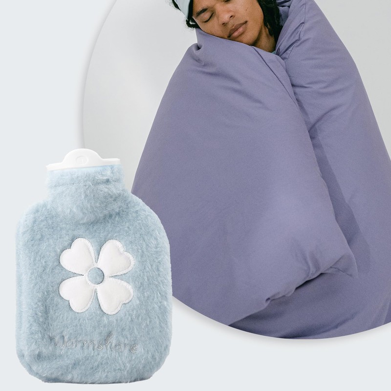 Tabanzhe Tabanzhe 500ml Small Hot Water Bottle with Premium Faux