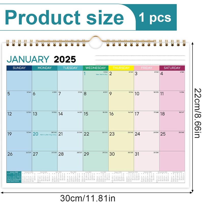 NOPKESV 1 Stück 18 Monats Kalender 2025 Familienplaner Wandkalender Paarkalender