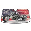 Car Windshield Sun Shade Black Motorcycle with American Flag Foldable