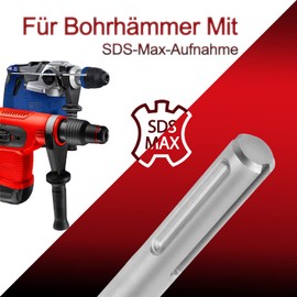 SDS MAX Shaft Extension Shank for Drill Bits, 220 mm Length, with M22 Thread, Includes Pilot Drill