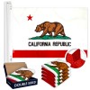 G128 California CA State Flag 2x3FT 5-Pack Double-sided Embroidered Polyester