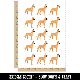 Great Dane Dog Solid Temporary Tattoo Water Resistant Fake Body Art Set Collection - 15 2" Tattoos (1 Sheet)