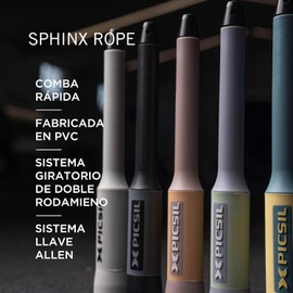 PICSIL - Cuerda para Saltar Sphinx Comba para Crosstraining, Fitness, Boxeo con Doble Rodamiento Cable Ajustable para Atletas Ligera y Resistente