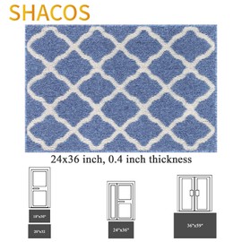 SHACOS Door Mats 24"x36" Indoor Washable Doormats Non Slip Rubber Backing Dirt Trapper Entryway Rug Entrance Entry Rugs and Mats for Kitchen Laundry Room, Light Blue