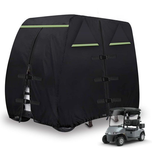 QEWTYI Golf Cart Cover 420D Outdoor 360° Windproof Design Compatible