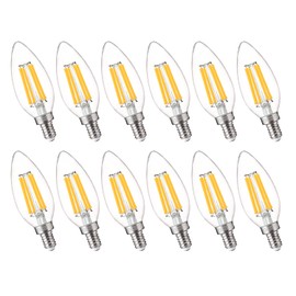 FLSNT 100W Equivalent LED Candelabra Bulbs, 800LM Dimmable B11 E12 LED Chandelier Light Bulbs, 5.5W, 3500K Netural White, 12 Pack