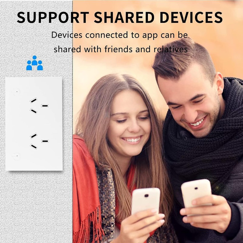 Zauzau Matter Smart Wall Socket, 118mm Wall Plug, 16A Plug