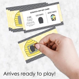 Big Dot of Happiness Honey Bee - Baby Shower or Birthday Party Game Scratch Off Cards - 22 Count